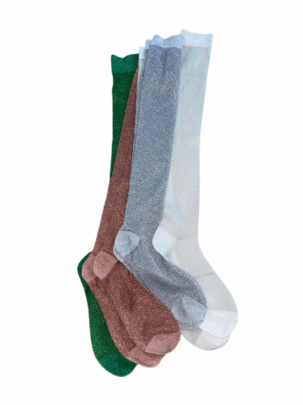 glitter see through knne socks