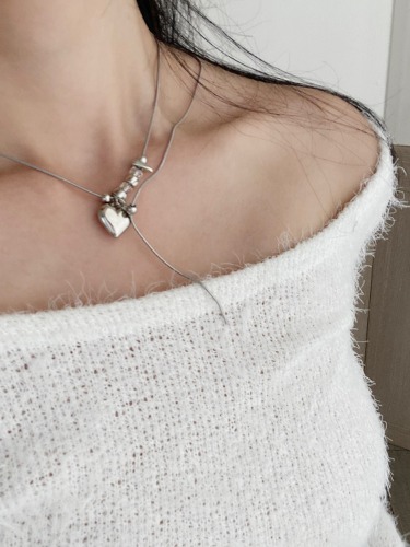 snake heart chain cubic choker necklace